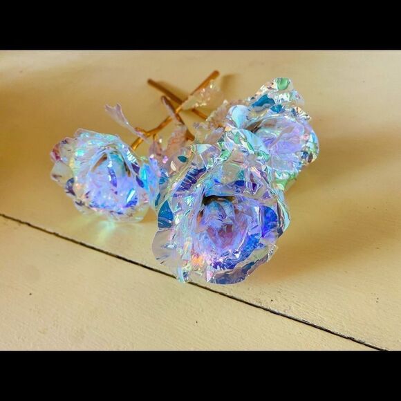 3 Pack ▪ Rainbow Iridescent Galaxy Flower Rose - Picture 4 of 5